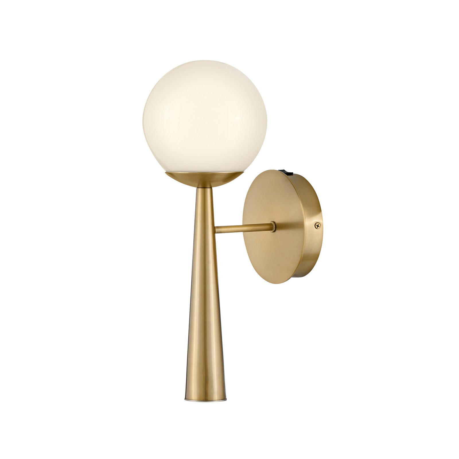 Cely Single Light Glass Steel Dimmable Wallchiere, Lacquered Brass