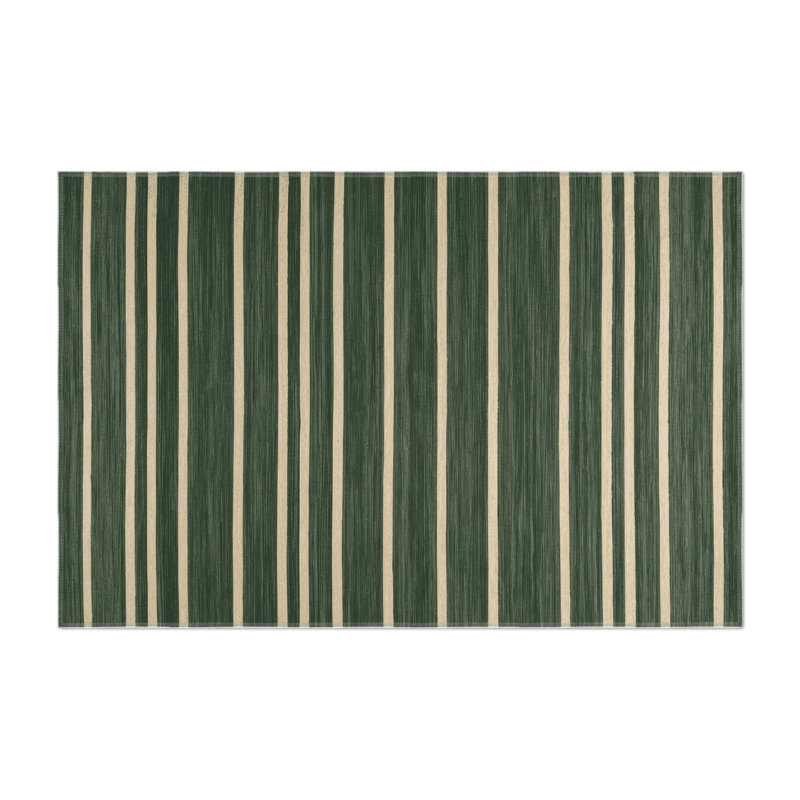Tapis intérieur / extérieur vert HorizontalStripes, Rectangle 9 pi x 12 pi