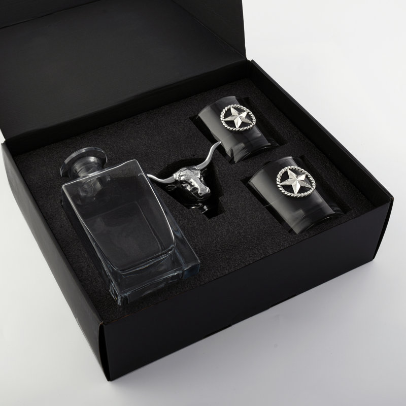 3 - Piece Glass Whiskey Decanter Set