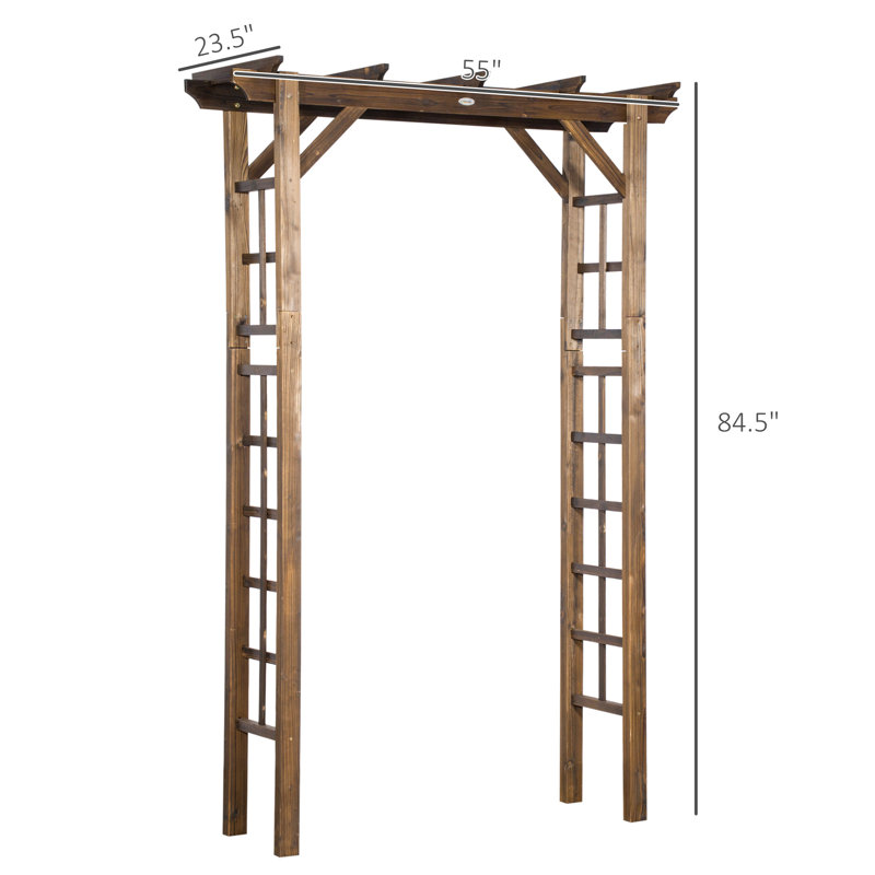 Arche de mariage 85 po en bois brun, Brown