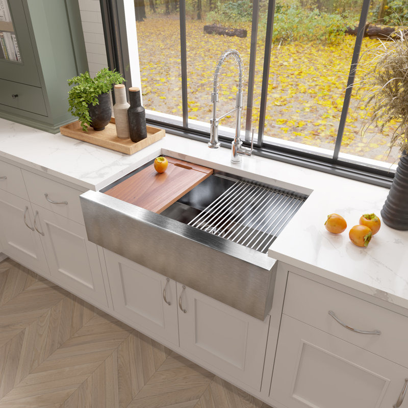 Pro Series 33'' L Stainless Steel Single Basin Kitchen Sink