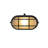 Bulkhead 8" Oval Caged - Textured Black with Clear with Sandblasted Glass