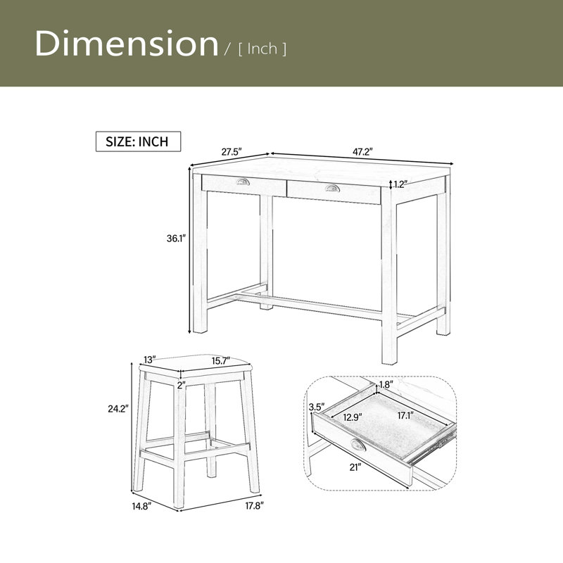 Table de salle à manger pour 4, table de cuisine et chaises de hauteur moderne à hauteur de comptoir avec 4 tiroirs de rangement, table de salle à manger en marbre avec 4 chaises rembourrées