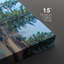 «Serene Blue Rocky Lake & Forest Nature Landscape», très grande impression sur toile, 5 pièces