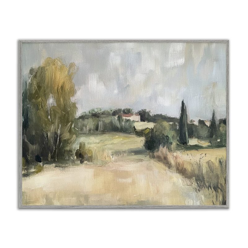 Giclée encadrée, paysage de Hill Top House, par Petal Prints Design, H 16 po x l 20 po, Estampe numérique Farmhouse