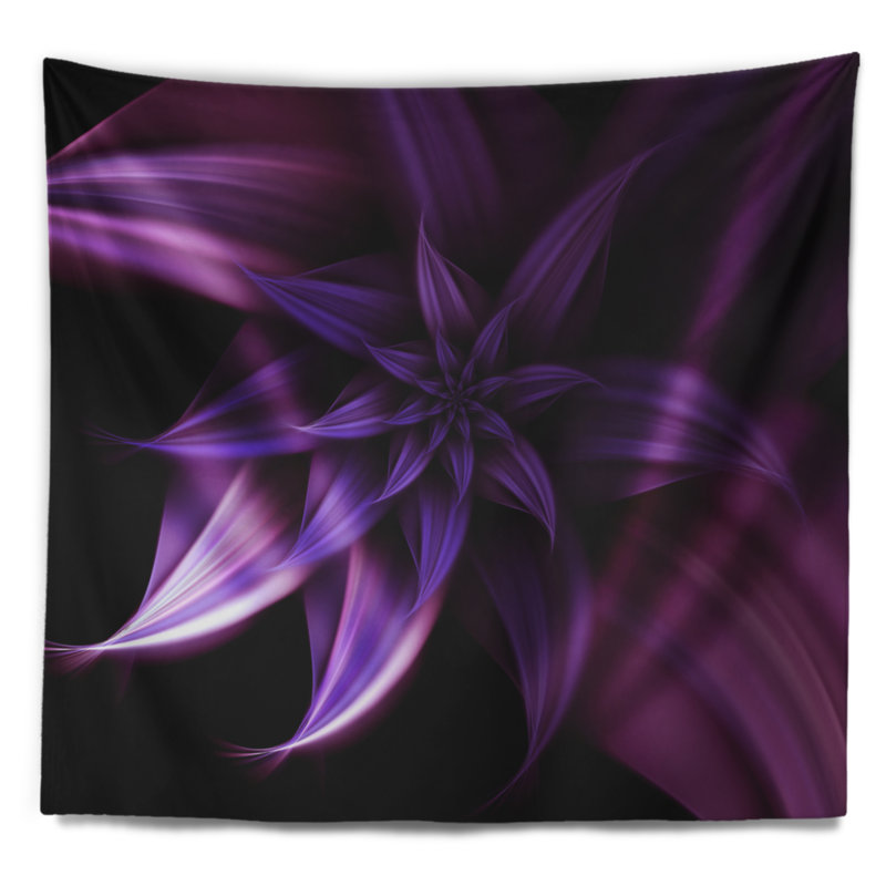 Tapisserie mauve à motif floral, H 32 po x l 39 po
