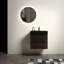 Meuble-lavabo de salle de bain 24 po - noyer, fixation murale, rangement spacieux, lavabo noir, tiroir moderne silencieux, lavabo avec lavabo, grands tiroirs-1026738494