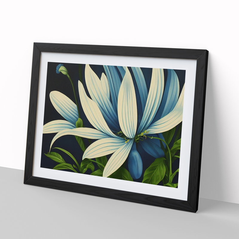 Bewitching Flowers - Single Picture Frame Print, Black Framed, 25cm H x 34cm W x 2cm D