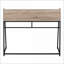 Bureaux, bureau d'ordinateur moderne 48 po avec huche de rangement, métal noir stratifié brun | Taupe foncé | Panneau de particules-1937291312-1937291327