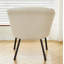 Chaise d'appoint en velours côtelé avec pieds en métal noir, conception moderne en tonneau-2100286805