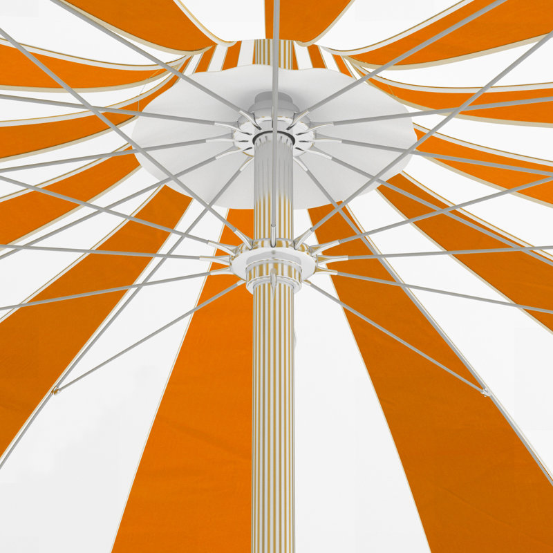Parasol de marché rayé Tayeko, Toile Sunbrella® toscan