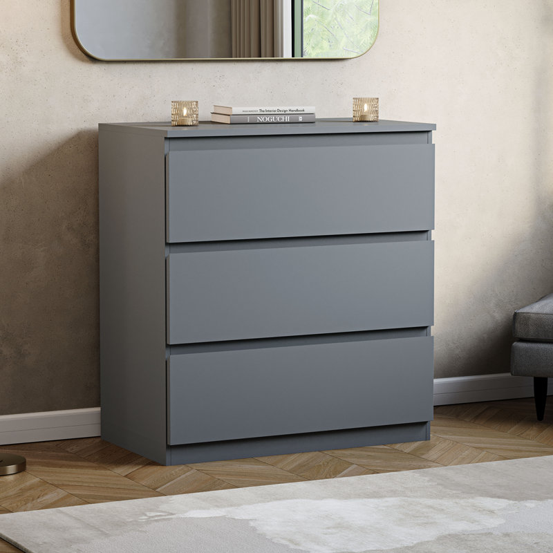 Cunha 70cm W 3 - Drawer Chest of Drawers, Grey
