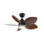 Ventilateur de plafond noir de 37 pouces avec lumière, 5 pales en ABS en forme de feuille, télécommande, moteur à courant continu réversible à 6 vitesses pour le salon et la chambre à coucher