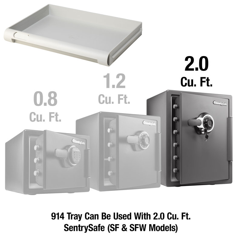 SentrySafe Tray Insert Accessory for 1.6 CuFt. or 2 CuFt. Safes, 2.2" H x 10.8" W x 15" D