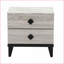 Table de chevet rustique en chêne crème avec plateau en faux marbre