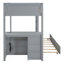 Lit simple superposé simple avec lit gigogne simple, rangement et bureau, gris-501924142