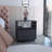 Nightstand, End Table, Side Table Casters, Single Drawer-Black-209930176