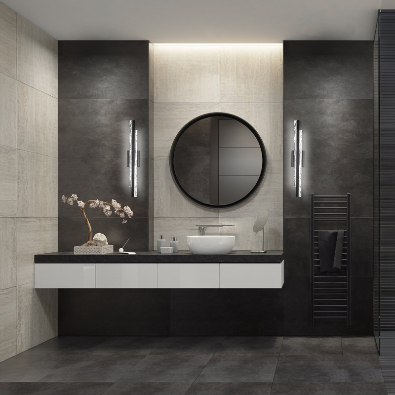 Éclairage pour meuble-lavabo noir à 2 lumières à intensité variable Tandem