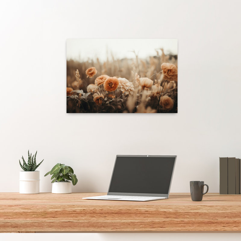 Petals In Sepia Romantic Rustic Vintage Autumn Flower Wall Art Print, 40.64cm H x 60.96cm W