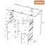 36" Bathroom Vanity Base In White. 1 Cabinet And 6 Drawers. Modern Appeal. Solid Wood & . Resilient Painted Surface. Freestanding. Assembly Required Without Sink. White With Water-. Removable Drawer
