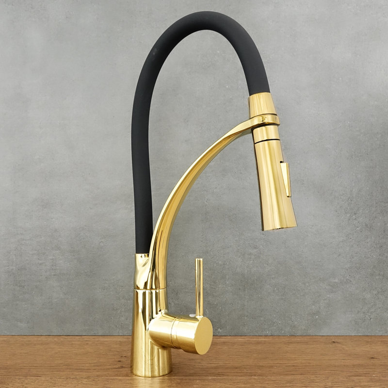 Belfry Kitchen Kitchen Faucet, Gold/Black