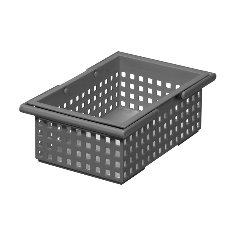 Stacking Tote Set of 2, Gray, 3.62" H x 10.55" W x 6.69" D