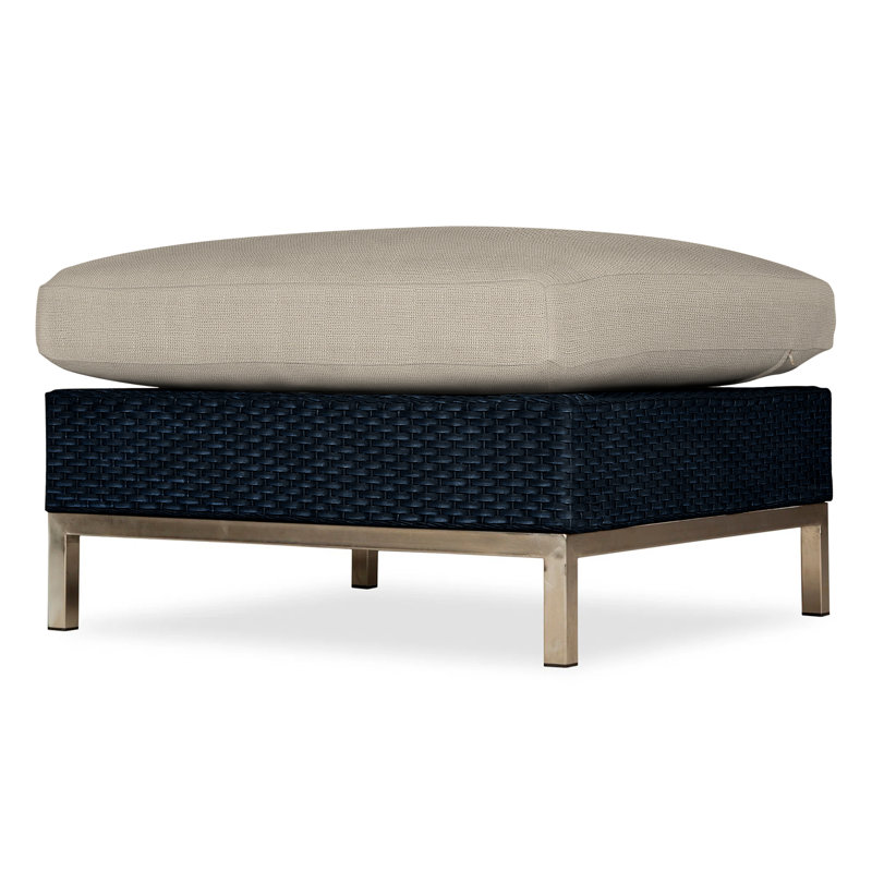 Elements Outdoor Ottoman, Ebony, Cottage Pepper