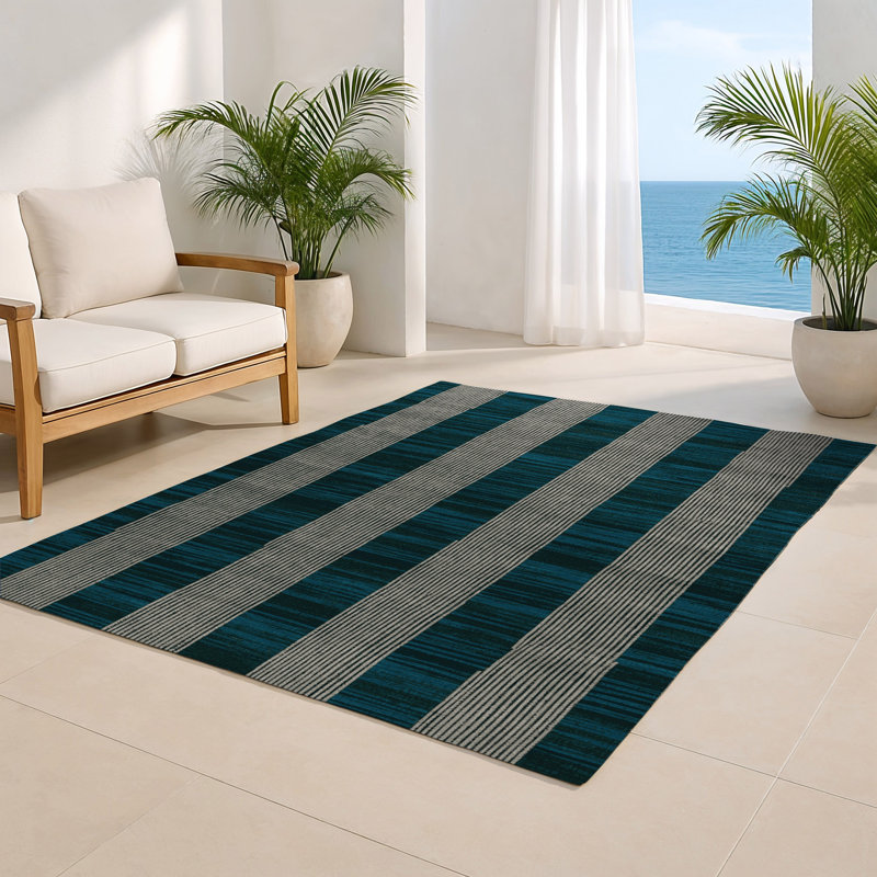 Tapis d'intérieur et d'extérieur à carreaux bleu, Rectangle 4pi x 6 pi