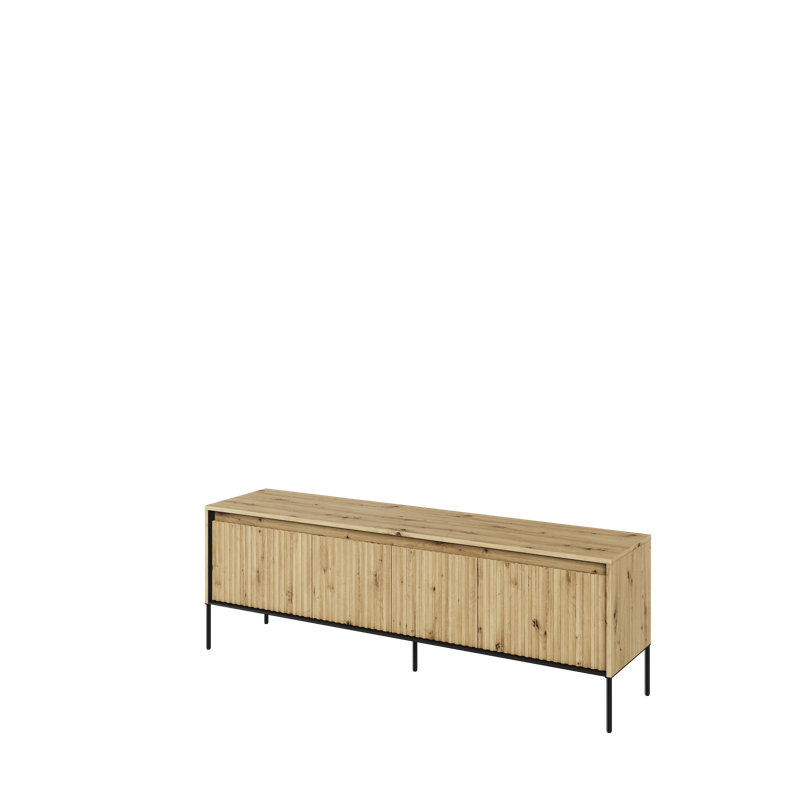 Alterizio Unfinished TV Stand, Oak Artisan/Black, 167cm W