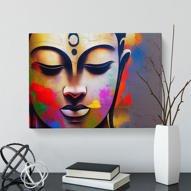 Paint Drip Buddha Vol.2 - Wrapped Canvas, 50cm H x 76cm W x 3cm D