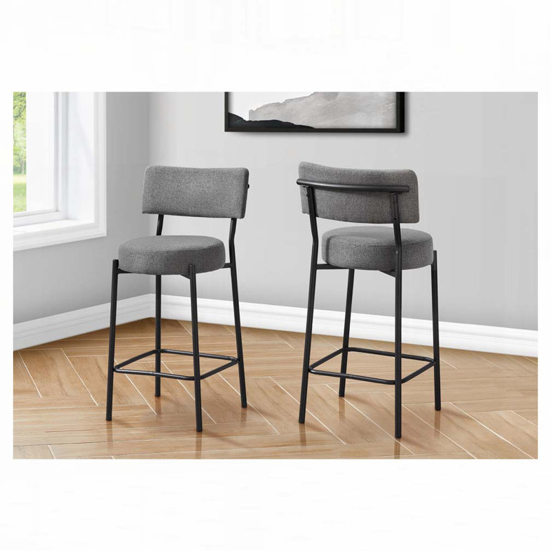 Barstool, Counter Height, Set Of 2,, Black