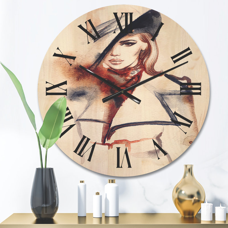 Mode avec horloge murale en bois, Moyen