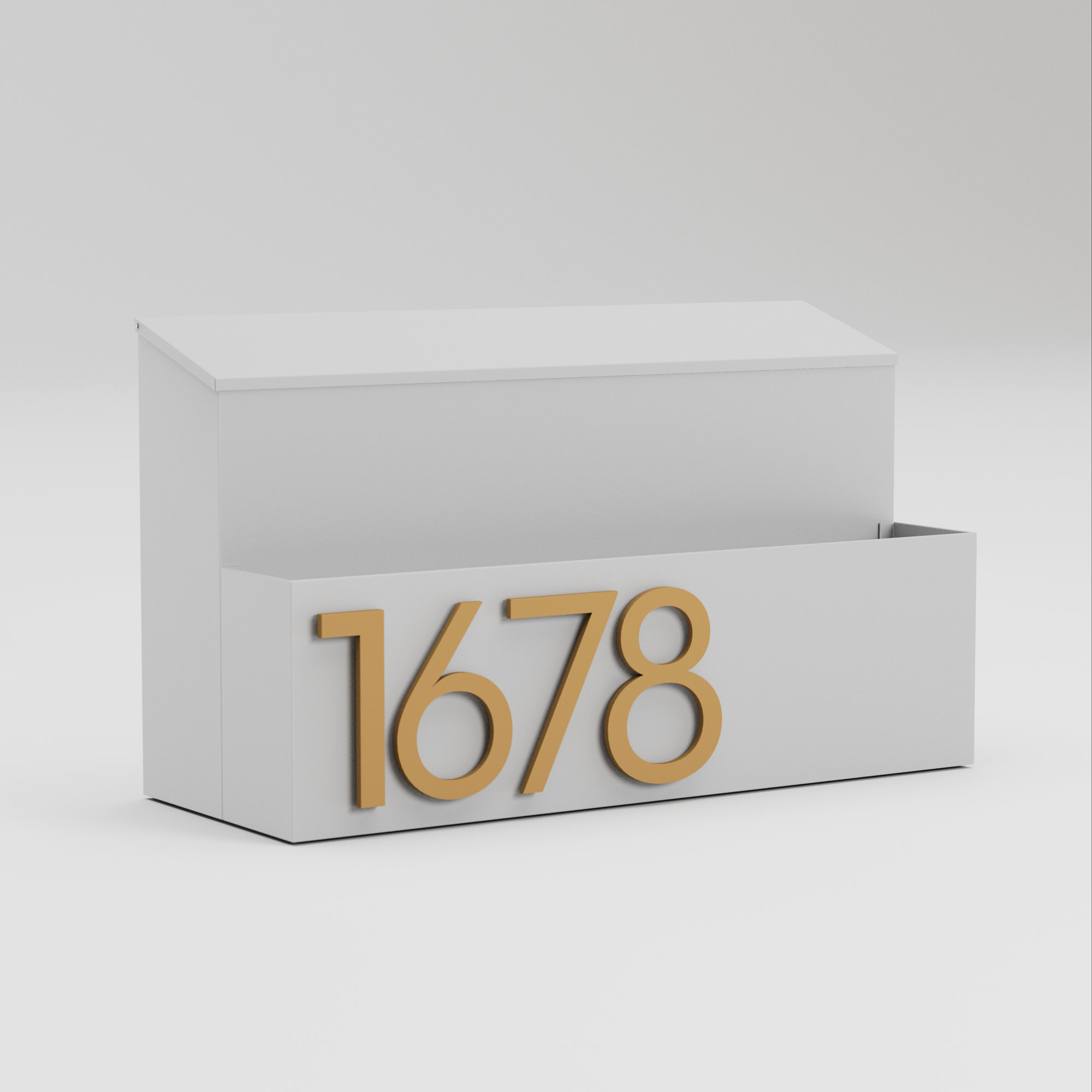 The Garden Wall Mounted Steel Mailbox, Yes, Brass, White