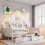 Lit plateforme House avec DEL, tablettes de rangement, tiroirs et garde-corps-1774103679