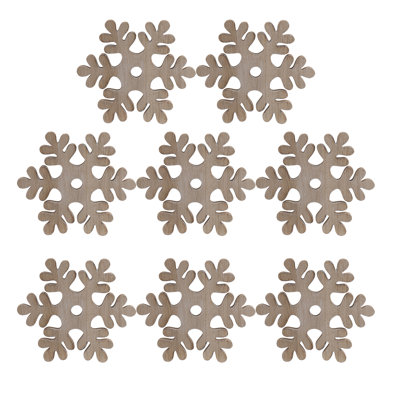S/8 6.7" Wooden Snowflake