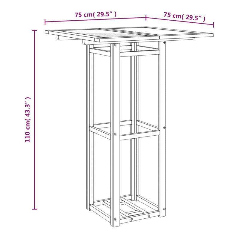 Acacia Patio Dining Set with Square Table