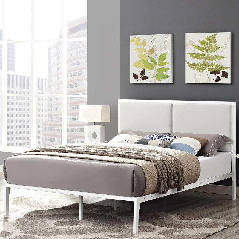 Modway Della Vinyl Bed in White, King