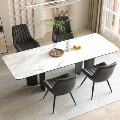 Modern Dining Chairs, 21.6"L*18.5"W*32.8"H, Tech Fabric Upholstery with Stylish Design, Sofa-Level Cushioning, Pet-Friendly, Durable Scratch Resistant, for Kitchen, Dining Room or Home Office