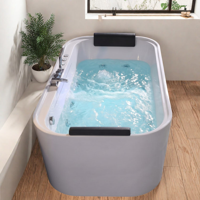 Baignoires et bains à remous modernes, baignoire à remous acrylique de 170 cm pour 2 personnes, 12 jets, usage domestique