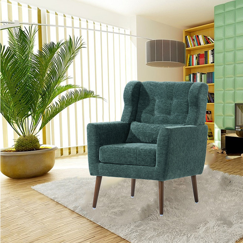 Fauteuil d'appoint, fauteuils en chenille, fauteuil rembourré, fauteuil rembourré, Chenille verte