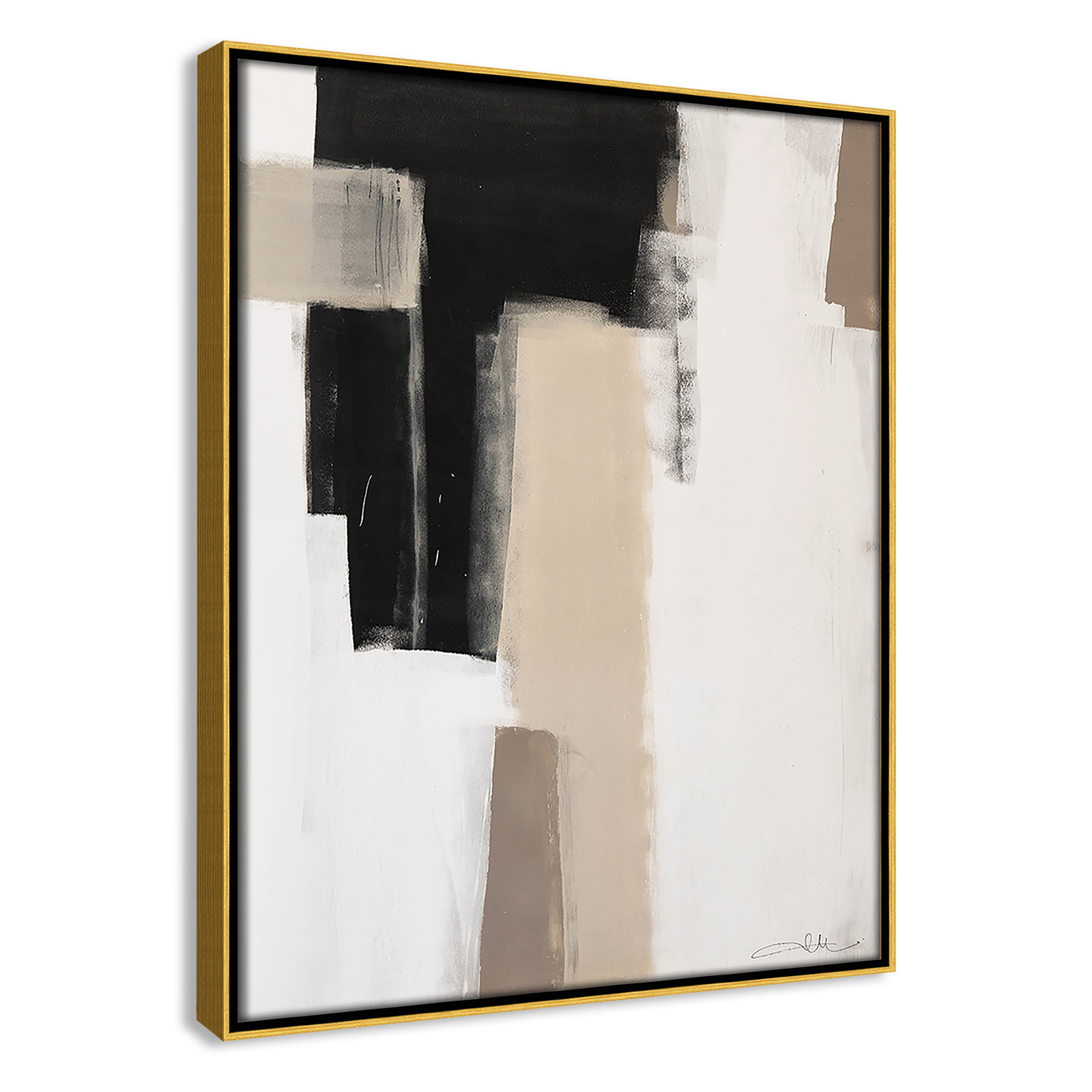 Calvin "Earth Scapes I" Print, No Mat, 15.5" H x 12.5" W x 2" D, Gold Floater Framed