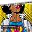 Rideau de douche Pop Art avec 12 crochets-717287655