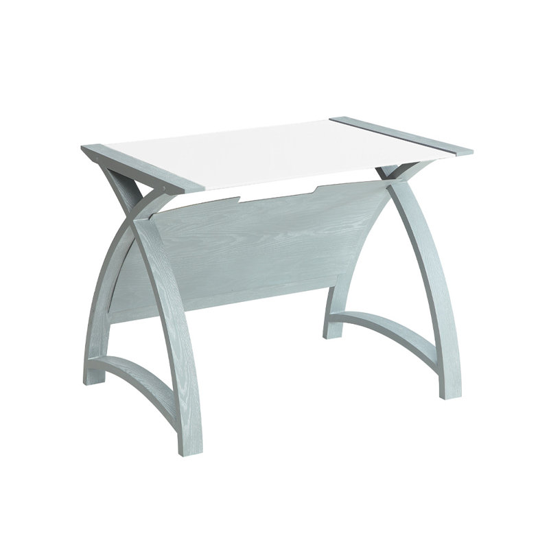 Benefield Glass Solid Wood Computer Desk, 73cm H x 90cm W x 61cm D