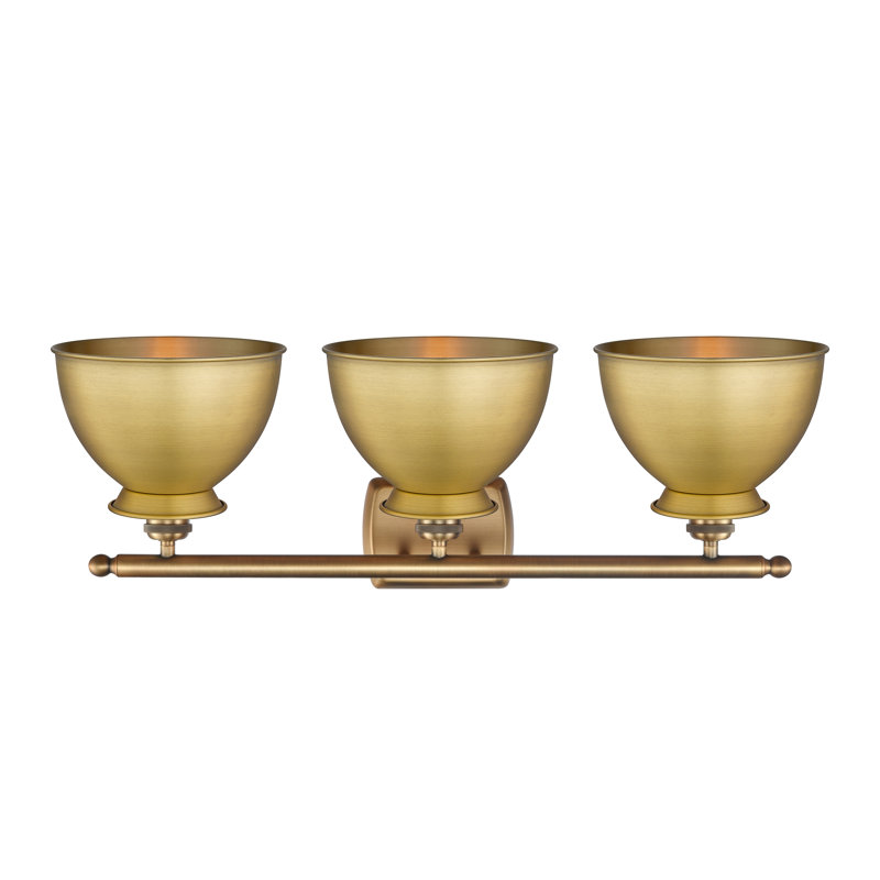 Éclairage pour meuble-lavabo à intensité variable 3 lumières Erastus, Laiton brossé, Ampoule non incluse, Laiton brossé