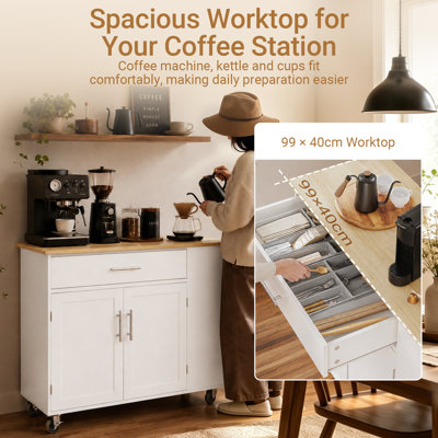 99 cm W Kitchen Cart