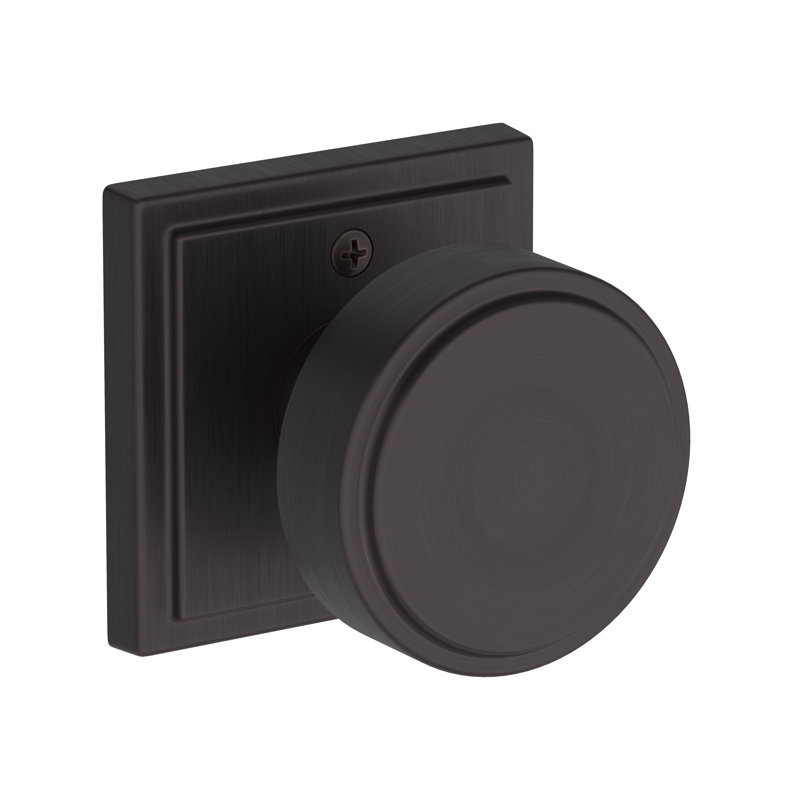 Vashon Full Dummy Knob with Stepped Square Rose in Lifetime (PVD) Satin Brass, Venetian Bronze