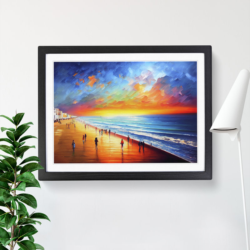 Beach View Vol.1 - Single Picture Frame Painting, Black, 46cm H x 64cm W x 2cm D