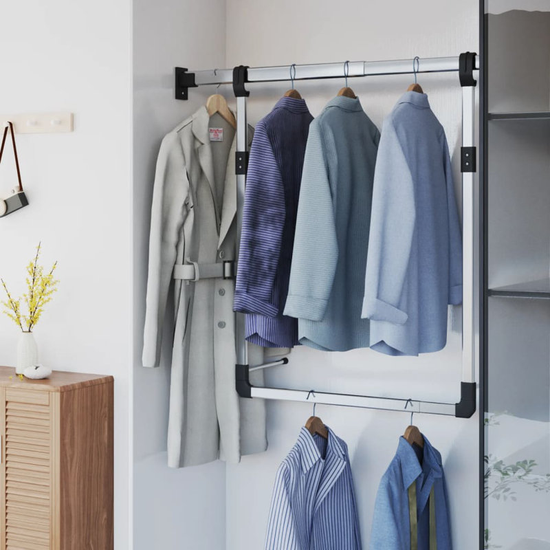 Melyssa Metal Adjustable Wall Mounted Clothes Rack