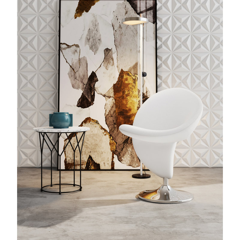 Edinburg Upholstered Swivel Accent Chair, Cream