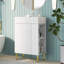 Armoire de meuble-lavabo de 21,6 po, lavabo en céramique, armoire de droite, structure, porte à fermeture en douceur, rangement contemporain avec lavabo et compartiment-2111740741